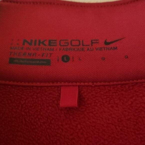 Nike Golf Mens Therma-Fit Pullover Sweatshirt Large Red - Picture 3 of 7